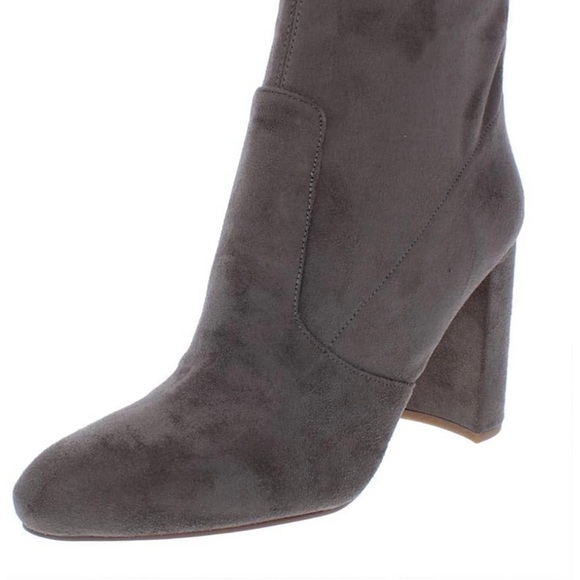 NWT Ivanka Trump Sayida gray suede heeled boots - Picture 2 of 7